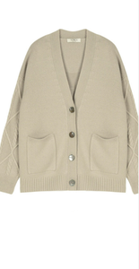 <strong>Cable</strong> Button Cashmere <strong>Cardigan</strong> Sweater Coat <strong>Women</strong> V-neck <strong>Cardigan</strong> Fashion Design - Product Image 6