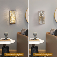 Appliques murales LED en fer et cristal, finition cuivre antique, luminaires décoratifs modernes pour chambre, salon, salle de bain