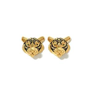 Pendientes de Cabeza de Tigre, Chapados en Oro, Acero Inoxidable 316L, Joyería de Moda - Product Image 1