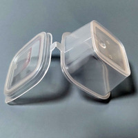 Gobelet à sauce carré multi-tailles personnalisé avec couvercle, contenant jetable en plastique PP transparent pour sushi, salade, jus