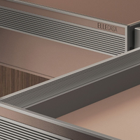 ELLECASA Panier de rangement plat en alliage d'aluminium pour armoire, à fixer sur porte, profil bas, organisateur amovible pour vêtements pliés et chemises