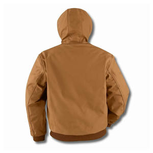 Factory Supply Men Hooded Duck Canvas Bomber Custom Winter Work <b>Jacket</b> - Product Image 2