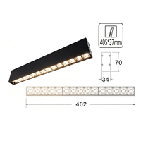 Spot LED linéaire noir anti-éblouissement à grille, multi-têtes, pour bureau, couloir, commerce et décoration intérieure