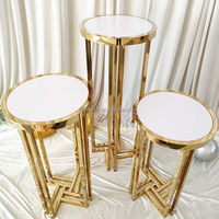 Décoration de mariage FURUN Socle de gâteau en acier inoxydable Colonne cylindrique Socle de présentation Table Décoration d'événement de mariage