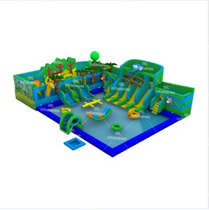 Parc aquatique gonflable de <span class=keywords><strong>jungle</strong></span> d'usine OEM, parc aquatique gonflable commercial avec piscine et toboggan aquatique pour aire de jeux extérieure - Product Image 2