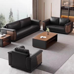 Modern Design Wooden Office Furniture Direct Supplier Leather <strong>Sofa</strong> <strong>Set</strong> for Living Room Home Hotel Office Hospital Use - Product Image 1