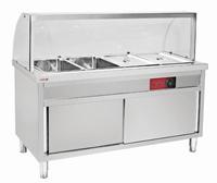 Table de Travail Commerciale Portable avec Bain-Marie Gastro 1/1 GN pour Restauration Professionnelle – Vitrine Chaude avec Plateau Intégré