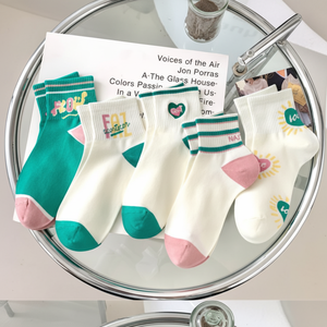 Juncap da donna amore calzini di media lunghezza calze bicolore calze per adulti e studenti per la primavera estate autunno inverno - Product Image 1