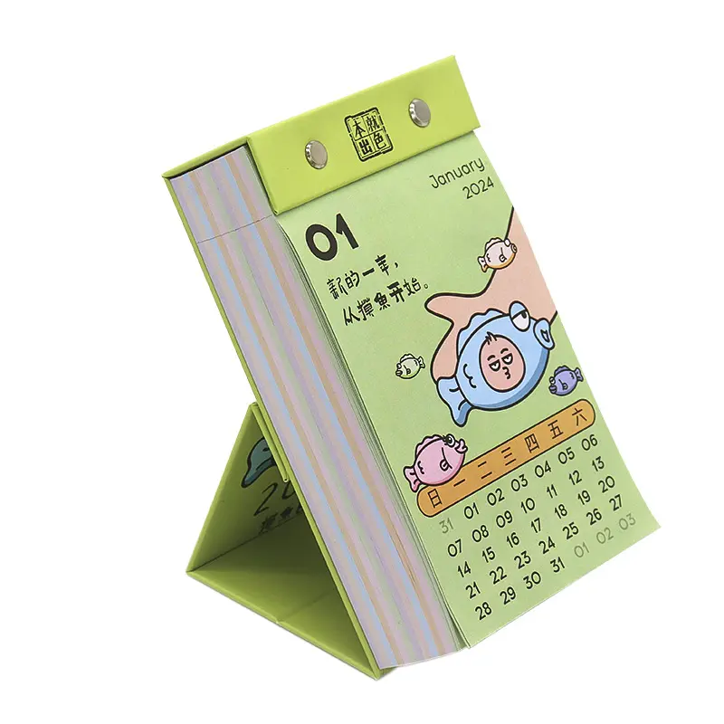 2024 Kalender Druck Promotion Soft Sprout Heilung system Office Geschenk Günstige Tägliche Monatliche Druck Schreibtisch Kalender
