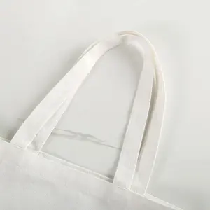 थोक कस्टम इको 12 औंस सादे सफेद कपास भारी कैनवास टोटे बैग कस्टम लोगो मुद्रित खरीदारी के साथ
