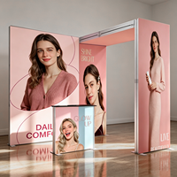 Tragbarer 10ft Langlebiger Aluminium-Präsentationstisch Faltbarer Beleuchteter SEG LED Rückbeleuchteter Stand für Veranstaltungen, Messen und Werbung