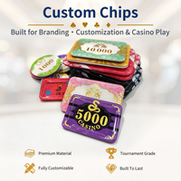 Jetons de casino 39 mm en acrylique, jetons de poker personnalisés avec logo de marque, pièces de jeu, échantillon de conception gratuit