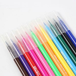 Ensemble de stylos à pointe pinceau aquarelle, logo personnalisé, non toxique, en plastique souple, marqueurs artistiques multicolores pour le coloriage, le dessin et l'écriture - Product Image 1