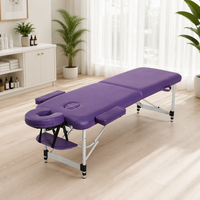 Table de massage pliable portable haut de gamme en cuir PU durable pour spa, salon de beauté, traitement, école, hôtel, usine