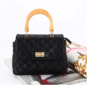 Thời trang <span class=keywords><strong>Lady</strong></span> bông Vai Túi Xách với gỗ xử lý chất lượng Brown PU da kim cương Womens cross-cơ thể túi - Product Image 2