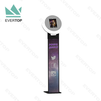 PBF02 Debout Libre pour iPad 10 pouces, 12.9 pouces Tablette LED Ringlight Photobooth Instantané Vidéo En Direct Station de Selfie