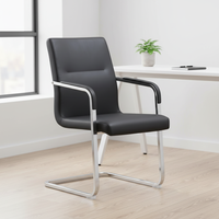 Chaise de bureau de direction ergonomique au design moderne, en cuir, hauteur réglable, dossier en maille, accoudoirs fixes, siège pivotant