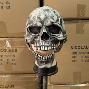 Máscara de fiesta de Halloween Máscara de látex de calavera móvil loca - Product Image 3