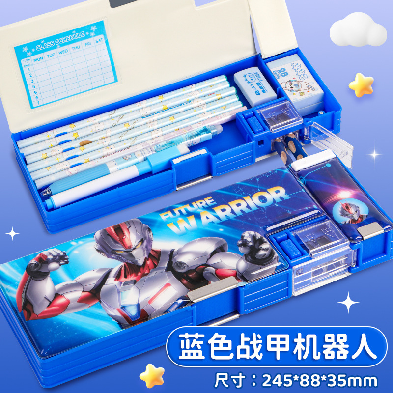 1817 azul oscuro mecha Warrior pen case