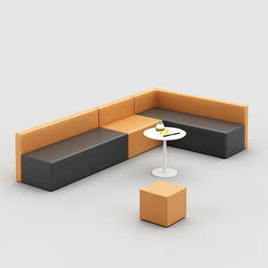 Canapé modulaire de bureau en cuir commercial - Design moderne convertible pour les zones de réception des hôpitaux - Product Image 5