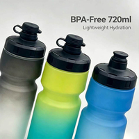 Bouteille d'eau de sport réutilisable en plastique PP sans BPA de 720 ml, anti-fuite, adaptée aux aliments, avec logo personnalisé