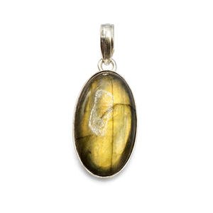 Magnifique pendentif en labradorite en argent allemand avec revêtement argenté de 2 microns - bijoux en cristal/pierre précieuse pour la fête des mères - Product Image 2