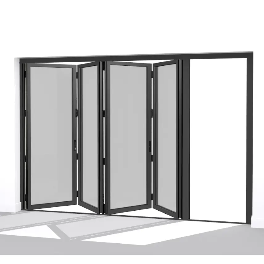 AS2047 puerta plegable de patio exterior australiana de aluminio bi-fold estilo australiano puertas plegables verticales Puerta de vidrio plegable bi