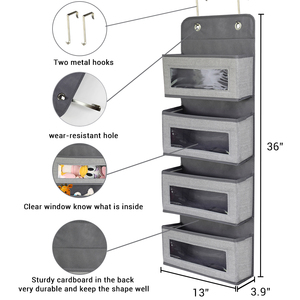 Houseware Sale Wall Mounted 4 Pockets Office Supplies Storage Holder Pocket Chart Over the Door <strong>Hanging</strong> <strong>File</strong> Organize - Product Image 2