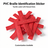 Autocollant d'identification en braille en PVC, étiquette tactile avec points blancs en relief, taille et disposition personnalisables pour la signalisation intérieure, modèle 011
