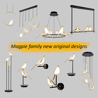 Kasanto Lampes murales en forme d'oiseau coucou Lumière Décoration intérieure de luxe Applique murale à LED Design postmoderne Lumières décoratives d'intérieur Éclairage