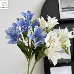 Haute qualité violet bleu soie artificielle <span class=keywords><strong>Alstroemeria</strong></span> fleurs de lys pour la fête des mères noël nouvel an mariage maison Tables - Product Image 5