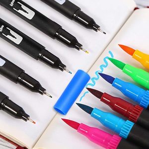 Ensemble de 100 marqueurs d'art à double pointe à encre à base d'eau de couleurs uniques avec logo personnalisable - Product Image 2