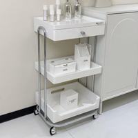 Chariot de Luxe Original Haut de Gamme pour Salon de Beauté, Chariot de Gestion des Soins Cutanés avec Étagère de Rangement en Bois, Chariot à Outils en Métal et Plastique
