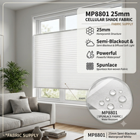 Tissu pour stores alvéolaires imperméable en non-tissé spunlace semi-occultant blanc 25 mm sur mesure