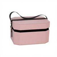 Boîte cadeau octogonale en cuir PU de luxe YZ avec poignée, boîtes rigides en carton personnalisées avec logo pour souvenirs de mariage