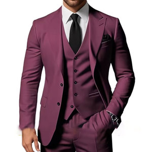 3 件套纯色婚礼男士西装正式新郎燕尾服舞会派对男西装 - Product Image 5