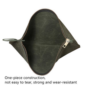 <b>Men</b> Travel <b>Toiletry</b> <b>Bag</b> Plain Custom Logo Unisex Zipper <b>Toiletry</b> Waxed Canvas <b>Bag</b> Pouch Cosmetic <b>Bag</b> - Product Image 5