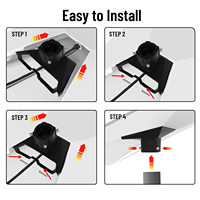 Support mural Starlink Gen 3 pour antenne plate, en aluminium, avec adaptateur de tuyau à fixation simple, gris/noir