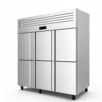 Équipement de réfrigération pour cuisine commerciale, congélateur vertical à six portes 220V pour le stockage des légumes, refroidisseur alimentaire pour la cuisine à domicile