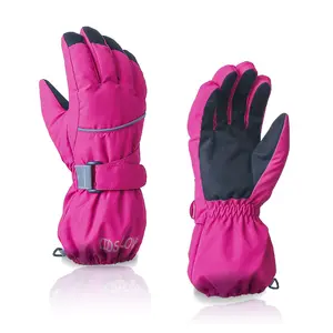 Детские зимние теплые ветрозащитные спортивные лыжные перчатки для мальчиков и девочек, дышащие Регулируемые Перчатки, новинка 2023