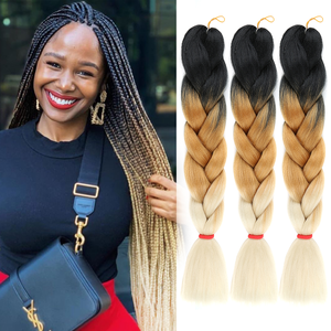 Échantillon gratuit de rallonges de cheveux en gros pour tresses africaines, ombré, expression jumbo, tresses synthétiques pour cheveux - Product Image 1