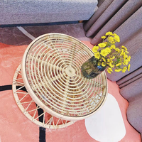 Table d'appoint ronde en rotin naturel tissé à la main de haute qualité, best-seller