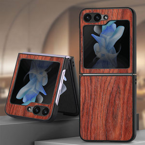Adecuado para <span class=keywords><strong>Samsung</strong></span> Z Flip6 funda de teléfono de cuero plegable de grano de madera multifunción anticaída adecuado para <span class=keywords><strong>Samsung</strong></span> Z Flip5 4 - Product Image 4