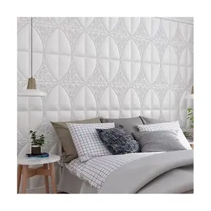 New Products Decorative Floral Design Indoor Wall Decor Marble Stone Design Pvc 3D Brick Wallpaper
