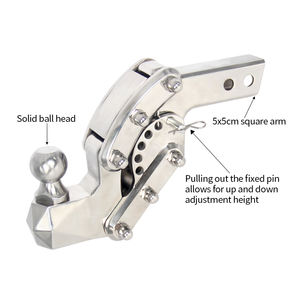 Gancio di Traino Regolabile in Acciaio Inossidabile con Braccio a Tubo Quadro 5X5 CM a Inserimento Rapido per Modifiche Fuoristrada Accessori Auto - Product Image 2