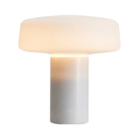 Lampe de table moderne avec abat-jour en tissu design, lampe de bureau artistique en marbre, grande lampe de table