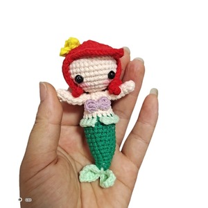 ตุ๊กตาถักโครเชต์ทำมือจากฝ้าย ประดับตกแต่งรถยนต์ รูปเจ้าหญิงเงือก - Product Image 5