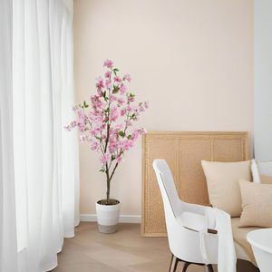 Fleurs <span class=keywords><strong>de</strong></span> cerisier artificielles d'intérieur <span class=keywords><strong>de</strong></span> style europé<span class=keywords><strong>en</strong></span> 120cm Plante <span class=keywords><strong>en</strong></span> <span class=keywords><strong>pot</strong></span> <span class=keywords><strong>en</strong></span> plastique vert fleurs plancher souhaitant décoration d'arbre - Product Image 3