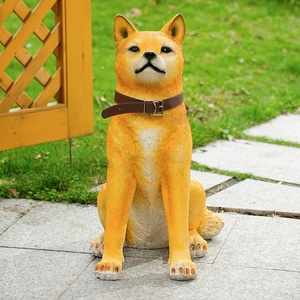 Realistiche handgemaakte eco-vriendelijke Akita Inu hondenmodel hars sculptuur met schilderachtig patroon voor tuin, binnenplaats, villa en huisdecoratie - Product Image 1