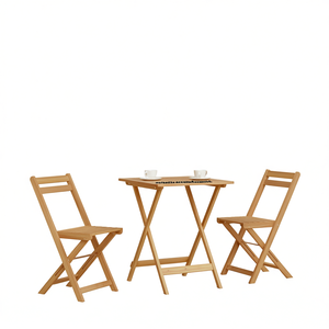 Table de jardin pliable en bois d'acacia, mobilier d'extérieur, design rustique, petite taille - Product Image 1